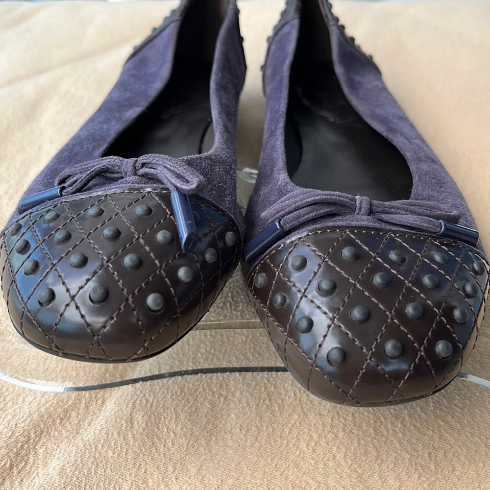 Tod’s Purple Suede/Leather Ballet Flat Shoes - Picture 10 of 16